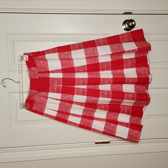 Talbots Dresses & Skirts - 𝅺TALBOTS Red and White Buffalo Check Skirt Size 2P NWOT